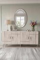 Consola, Hanah Home, Ilay 180, 180x75x32 cm, White / Travertine / Silver