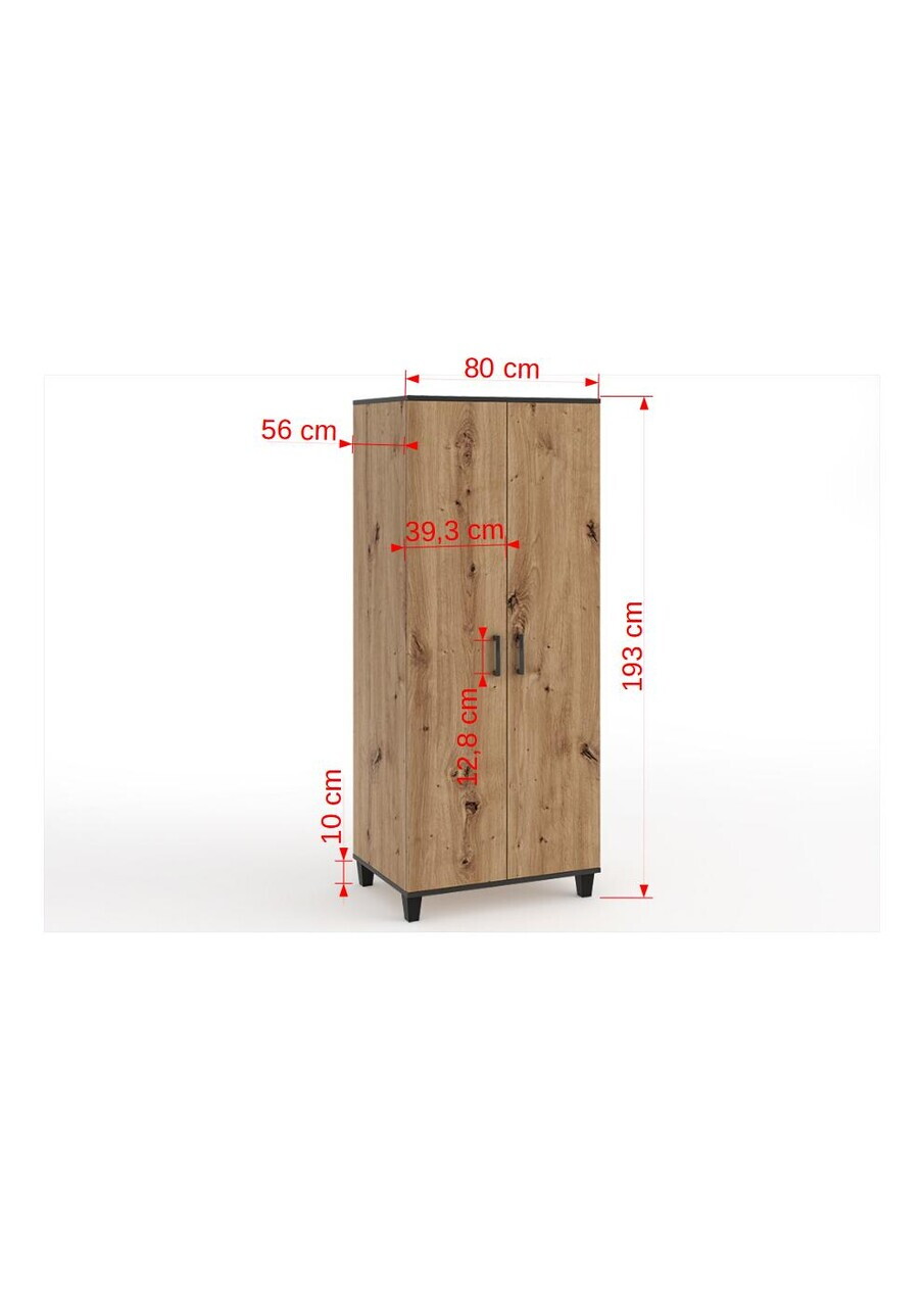 Dulap ADRK, Pola 12, 80x56x193 cm, PAL laminat, artisan — imaginea 4