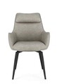 Scaun Lawrence, Bizzotto, 56 x 65 x 92 cm, otel/piele ecologica, grej