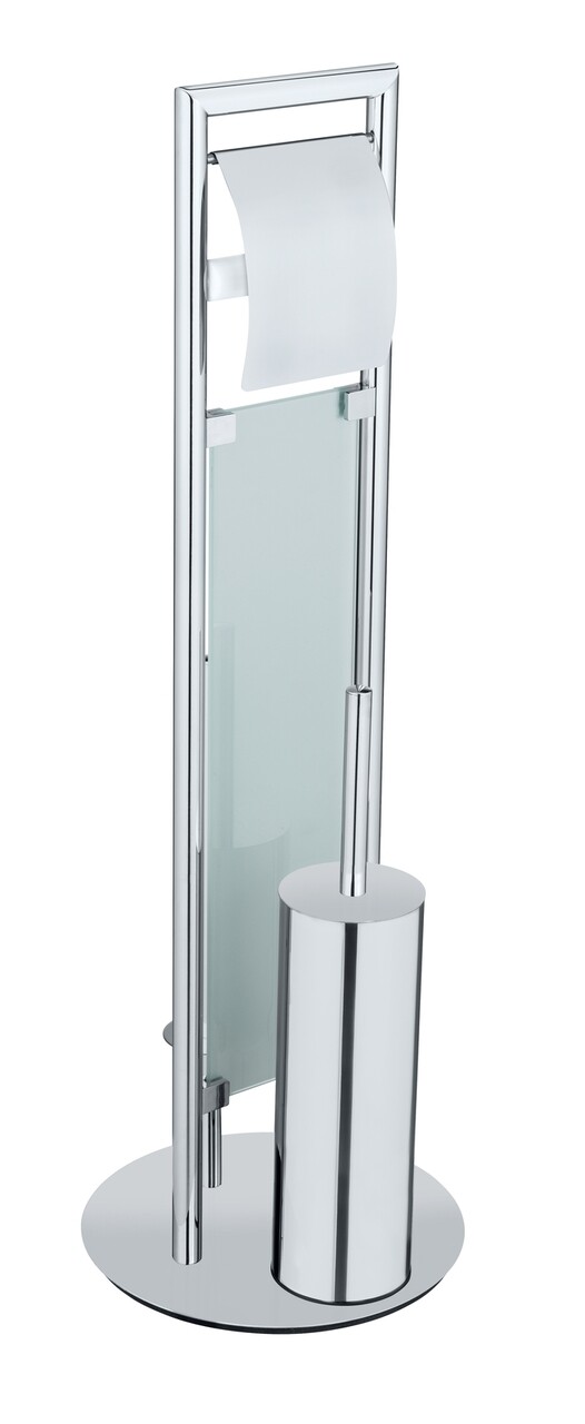 Suport hartie igienica si perie toaleta, Wenko, Sulmona, 25 x 76 x 25 cm, inox/polipropilena, gri - 1 | YEO