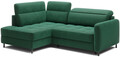 Coltar extensibil stanga 3 locuri ELTAP, LT-35LU, Barea, 208x160x100 cm, lemn/poliester, verde inchis