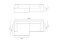 Coltar modular stanga 4 locuri, Nuria-88, Micadoni Home, 292x147x72 cm, catifea, bej