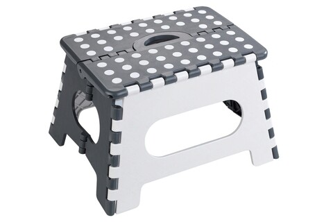 Scaunel pliabil, maximex, 35 x 27 x 22 cm, polipropilena, alb/negru
