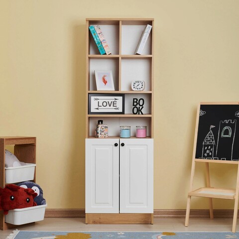 Corp biblioteca, tuvalle, tuvalle 043, 30x60x180 cm, pal, stejar safir / negru