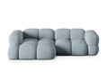 Coltar stanga 3 locuri, Loretto, Cosmopolitan Design, 250x147x68 cm, tesatura structurata, albastru pastel