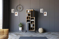 Corp biblioteca, Puqa Design, Otranto, 58.6x160x30 cm, PAL, Stejar safir / Antracit