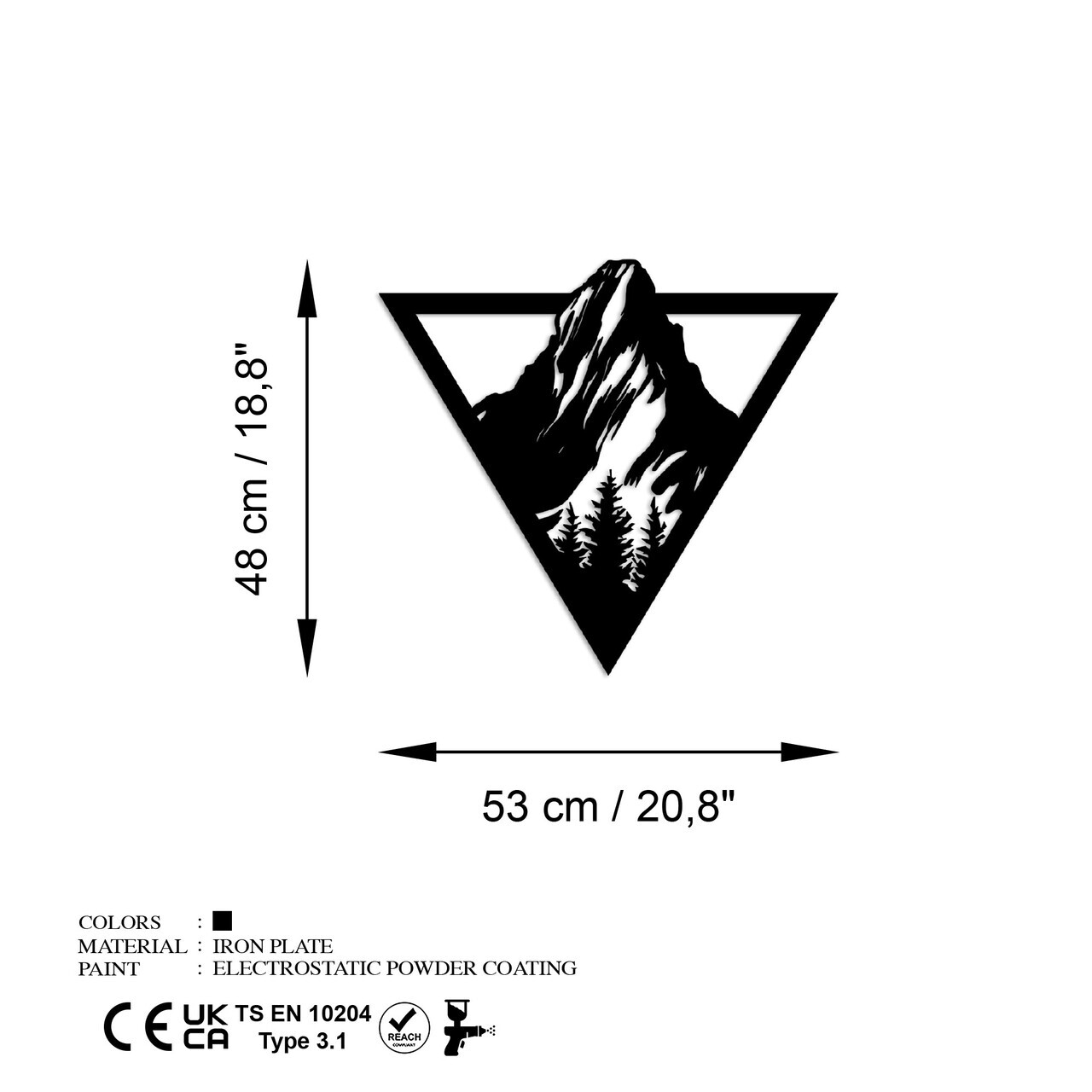 Decoratiune de perete, Matterhorn, Dimensiuni: 48 x 53 cm, Negru — imaginea 7