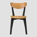 Set 2 scaune Vieri, Homla, 54x46.5x75.5 cm, lemn de cauciuc, natur/negru