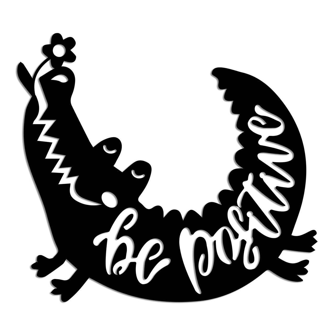 Decoratiune de perete, Be Possitive, Dimensiune: 52 x 46 cm, Negru — imaginea 5
