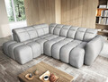Coltar extensibil stanga 4 locuri ELTAP, LT-04SO, Falconn, 258x208x107 cm, lemn/poliester, gri
