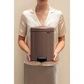 Cos de gunoi cu pedala, Brabantia, NewIcon, 5 L, 27.2x20.5x29.1 cm, otel, grej satinat