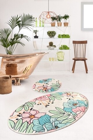 Set 2 covorase de baie Spring, Chilai, 50×60 cm/60×100 cm, multicolor 50x60