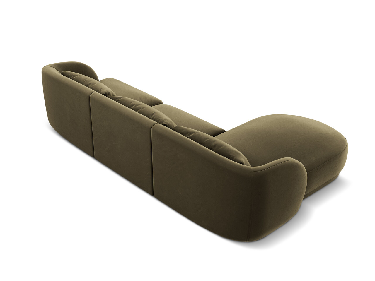 Coltar stanga 4 locuri, Tulum, Cosmopolitan Design, 255x156x70 cm, catifea, verde