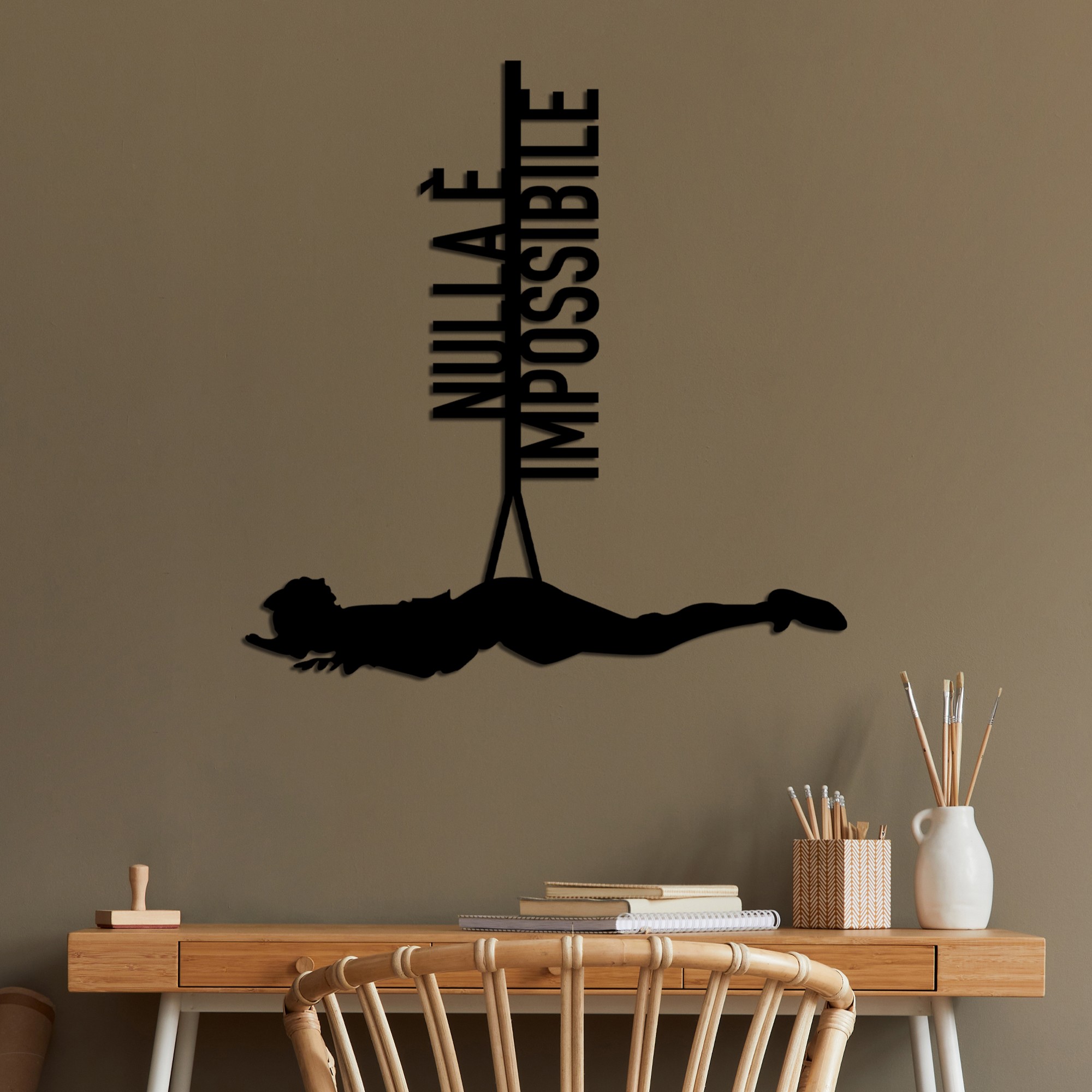 Decoratiune de perete, Nulla E Impossible 2, Dimensiuni: 55 x 56 cm, Negru