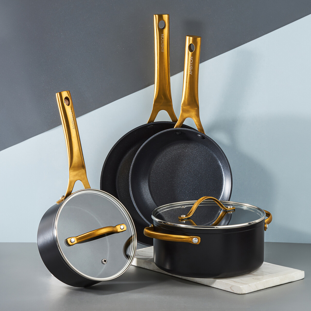 Tigaie Royal, Ambition, 28 cm, aluminiu, negru/auriu - view 5
