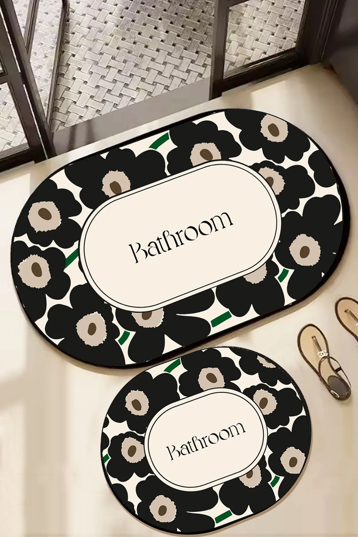 Set covorase de baie, L'essentiel Maison, Oweld, Verde