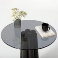 Masuta de cafea, Neostill, Thales, 50x50x50 cm, Sticla temperata, Gri închis/negru