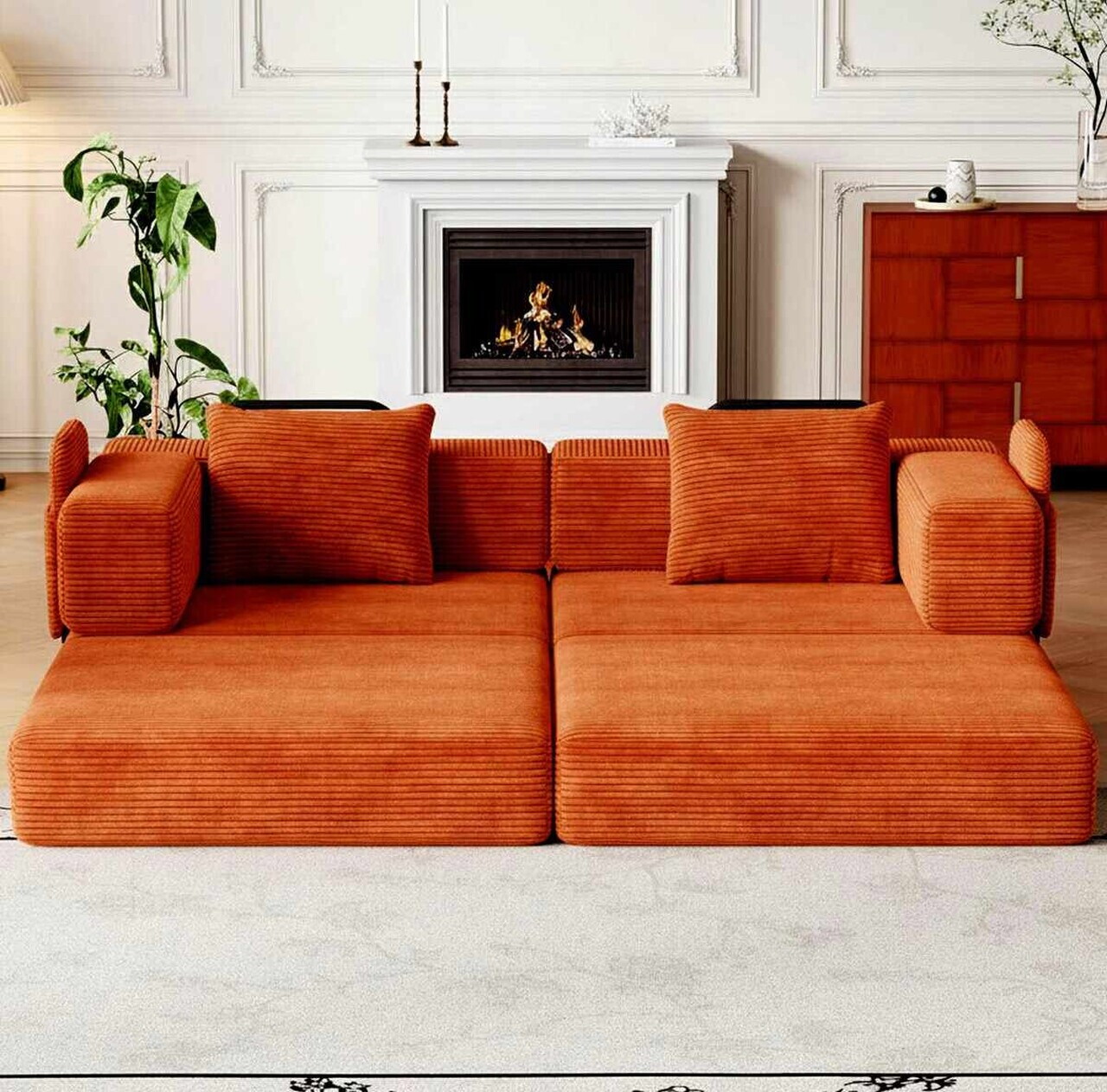 Canapea extensibila 3 locuri, Atelier del Sofa, 326NYR1155, Caramiziu — imaginea 4