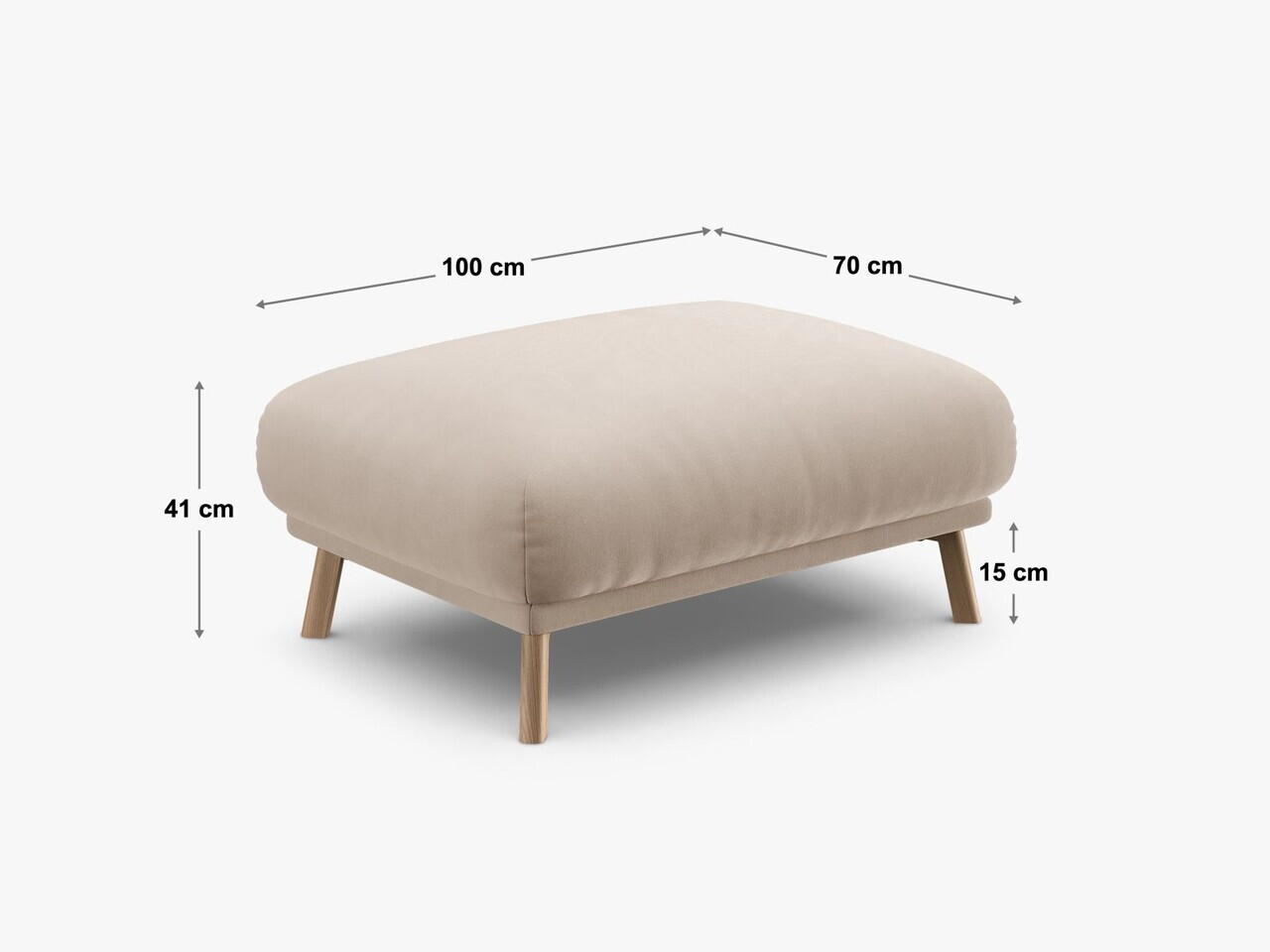 Taburet, Naomi, Micadoni Home, 100x70x41 cm, catifea, verde — imaginea 3