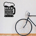 Decoratiune de perete, Beer Metal Decor, metal, 35 x 45 cm, negru