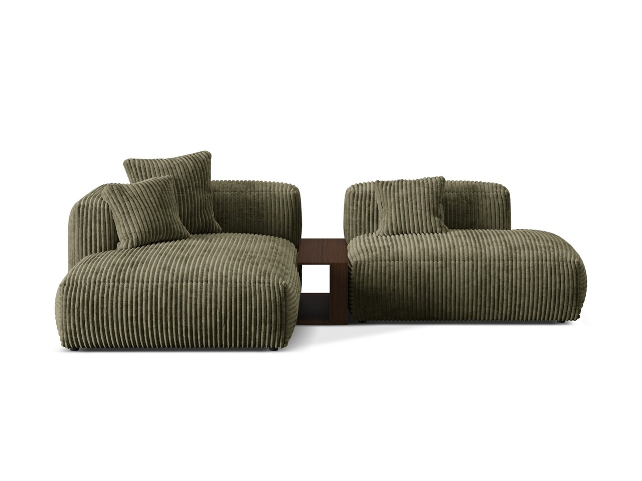 Coltar modular stanga 2 locuri, Martina-212, Micadoni Home, 285x176x75 cm, velur, verde muschi Colțare 2