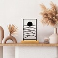 Decoratiune, Horizon, 24x8x17 cm, Metal, Lemn/Negru