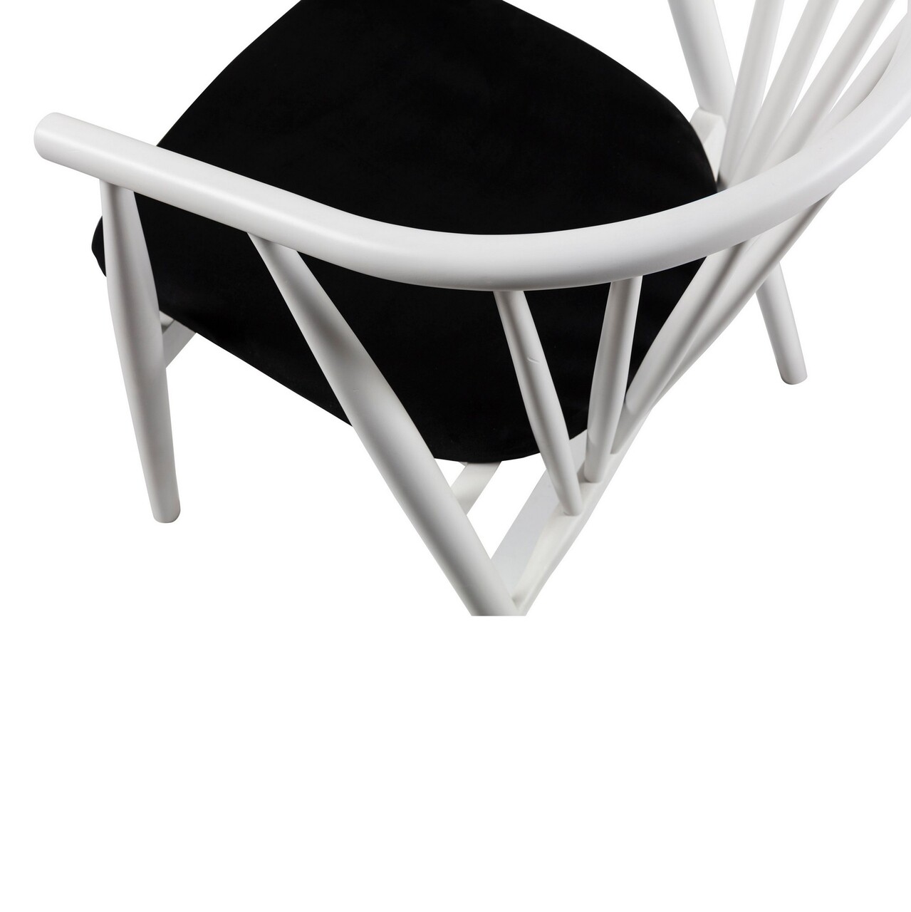 Scaun, Fairfax, Albero50, 55x77x47 cm, Lemn masiv , Alb/Negru - 2 | YEO