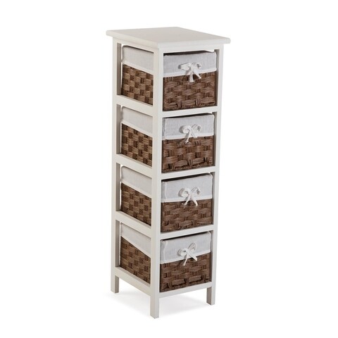 Dulap baie cu 4 cosuri Pompei, Versa, 29 x 25 x 82 cm, lemn, maro