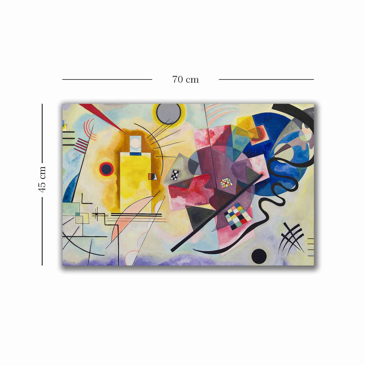 Tablou decorativ, 4570KANDINSKY028, Canvas, Lemn, Multicolor