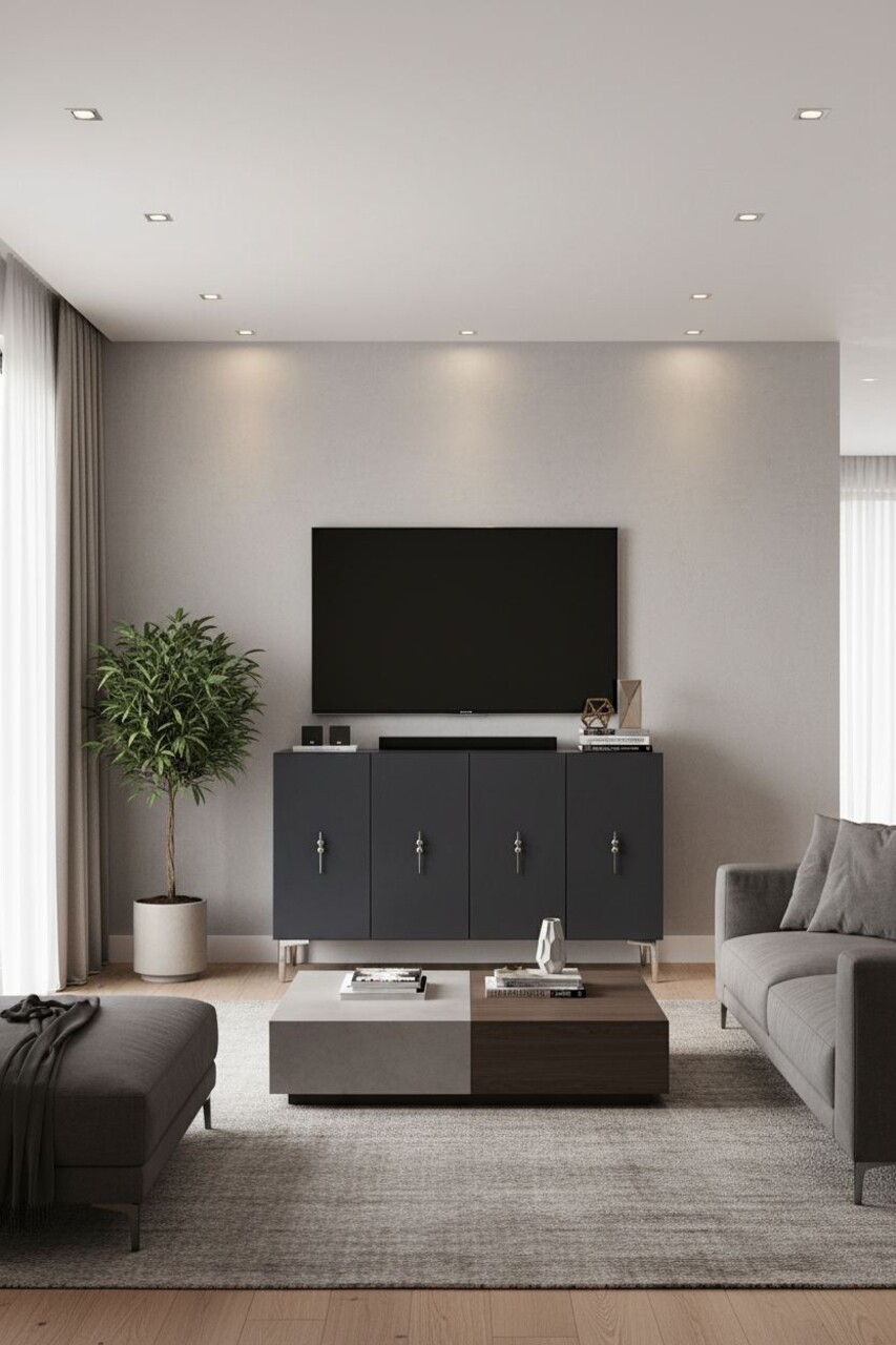 Consola, Hanah Home, Salkım 120, 120x79x32 cm, Antracit / Argintiu - view 3