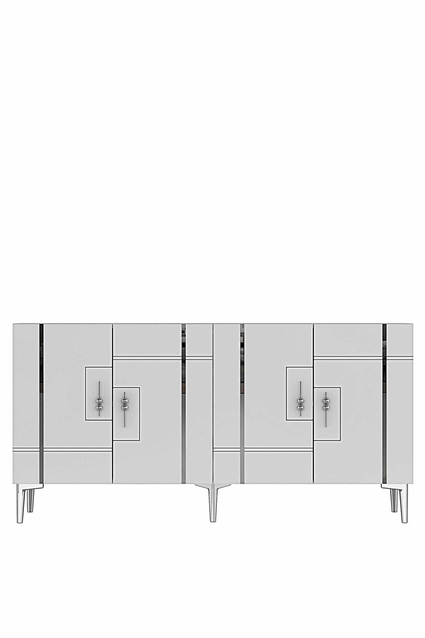 Consola, Hanah Home, Ilay 150, 150x75x32 cm, Alb / Argintiu — imaginea 4
