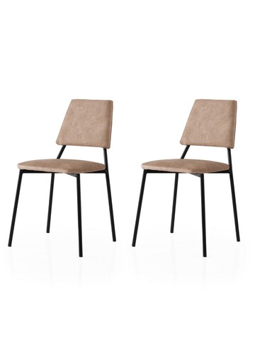 Set scaune 2 piese, Nmobb, Lıma, Negru / nurcă