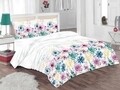 Lenjerie de pat dubla Flowers, Bedora, 4 piese, 200x220, 100% bumbac, multicolor