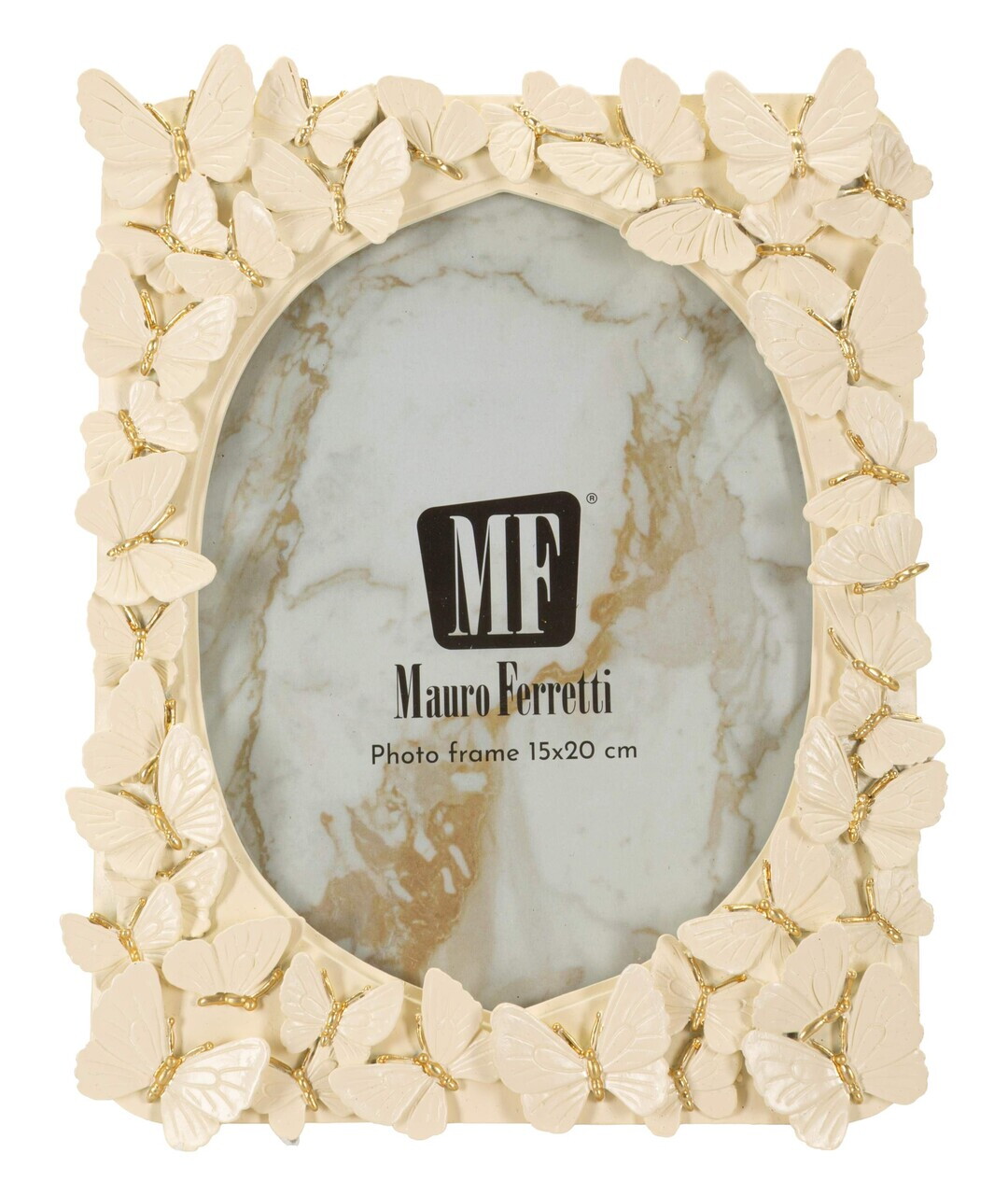 Rama foto, Embossed Butterflies, Mauro Ferretti, polirasina, 15x20 cm, alb/auriu — imaginea 6