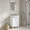 Set Dulap de Baie cu Chiuvetă și Oglindă (2 Piese), Hanah Home, Purus 55, Alb