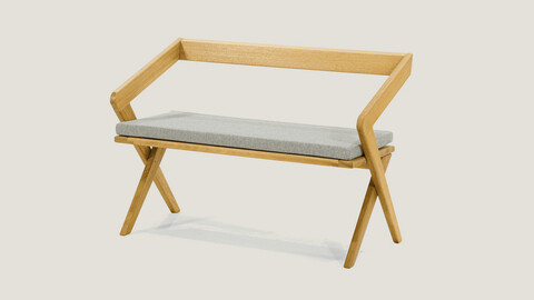 Scaun, My Interior, Nore Double, 117 x 58 x 83 cm, lemn Iroko/textil, maro/gri 117