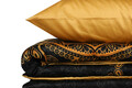Lenjerie de pat pentru o persoana (FR), Alvina - Gold, Cotton Box, Bumbac Satinat
