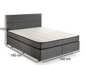 Saltea dubla, Base & Headboard, Niron, Argintiu, 140x38x190 cm, Cadru: OȚEL, Gri