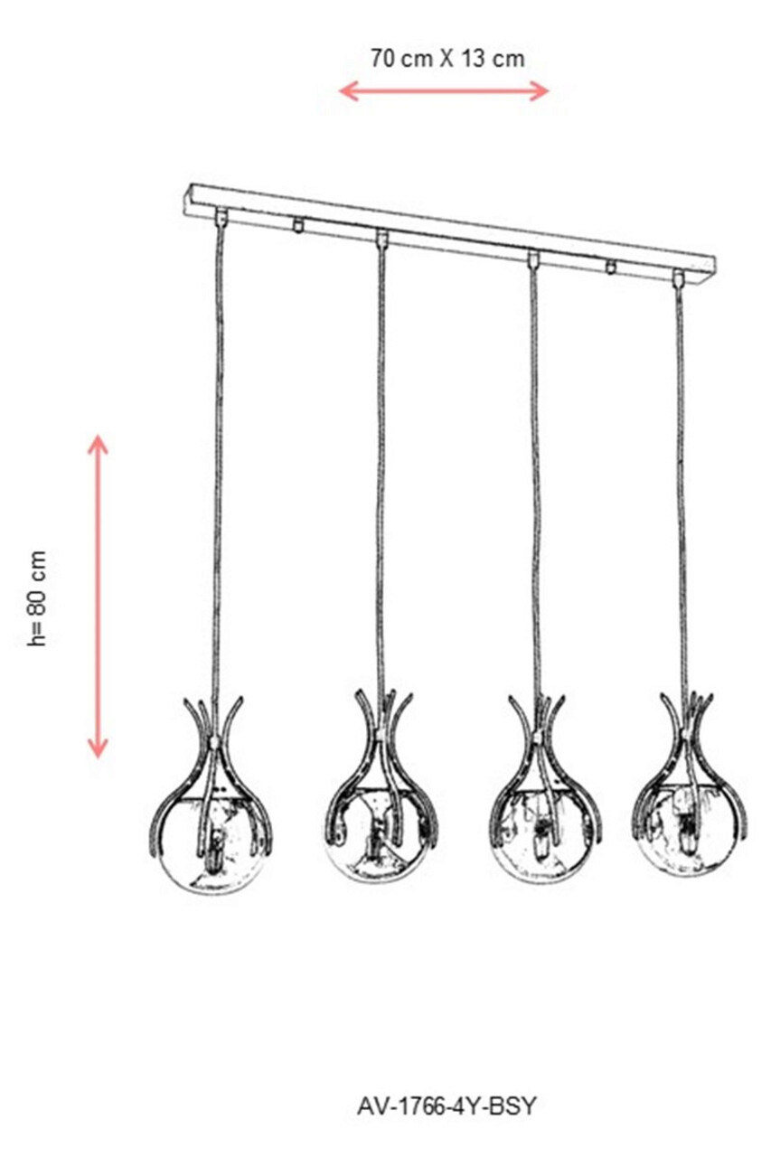 Lustra, Avonni, 683AVN1205, Metal, Negru/Bronz
