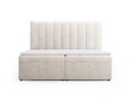 Pat continental cu saltea, topper si lada depozitare, 180x200 cm, Micadoni Home, Kelp-138, tesatura structurata chenille, bej