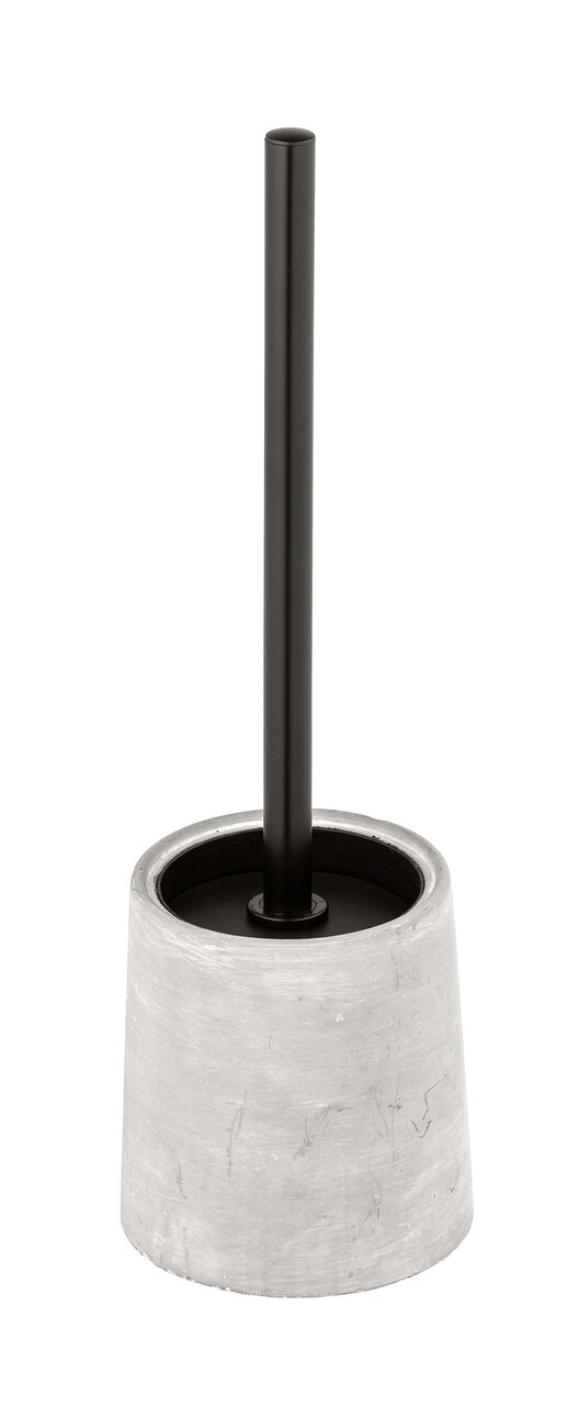 Perie pentru toaleta Wenko Villena 11.5 x 11.5 x 38 cm ciment/inox gri/negru