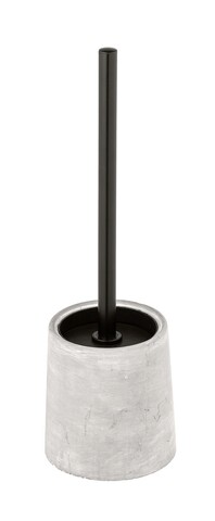 Perie pentru toaleta, wenko, villena, 11.5 x 11.5 x 38 cm, ciment/inox, gri/negru