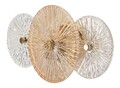 Aplica de perete Osaka, Mauro Ferretti, 2 x E14, 20W, 42x8x20 cm, fier/sticla, auriu/maro/transparent
