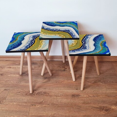 Set masute 3 piese, Leona, 3Shp71, Multicolor