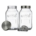 Set 2 borcane pentru fermentare, Kilner, Fred, 1 L, sticla, transparent
