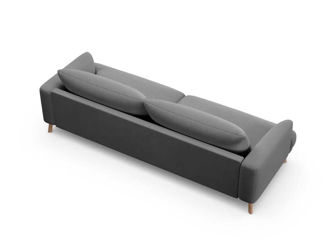 Canapea 4 locuri, Naomi, Micadoni Home, 230x95x75 cm, catifea, gri — imaginea 2
