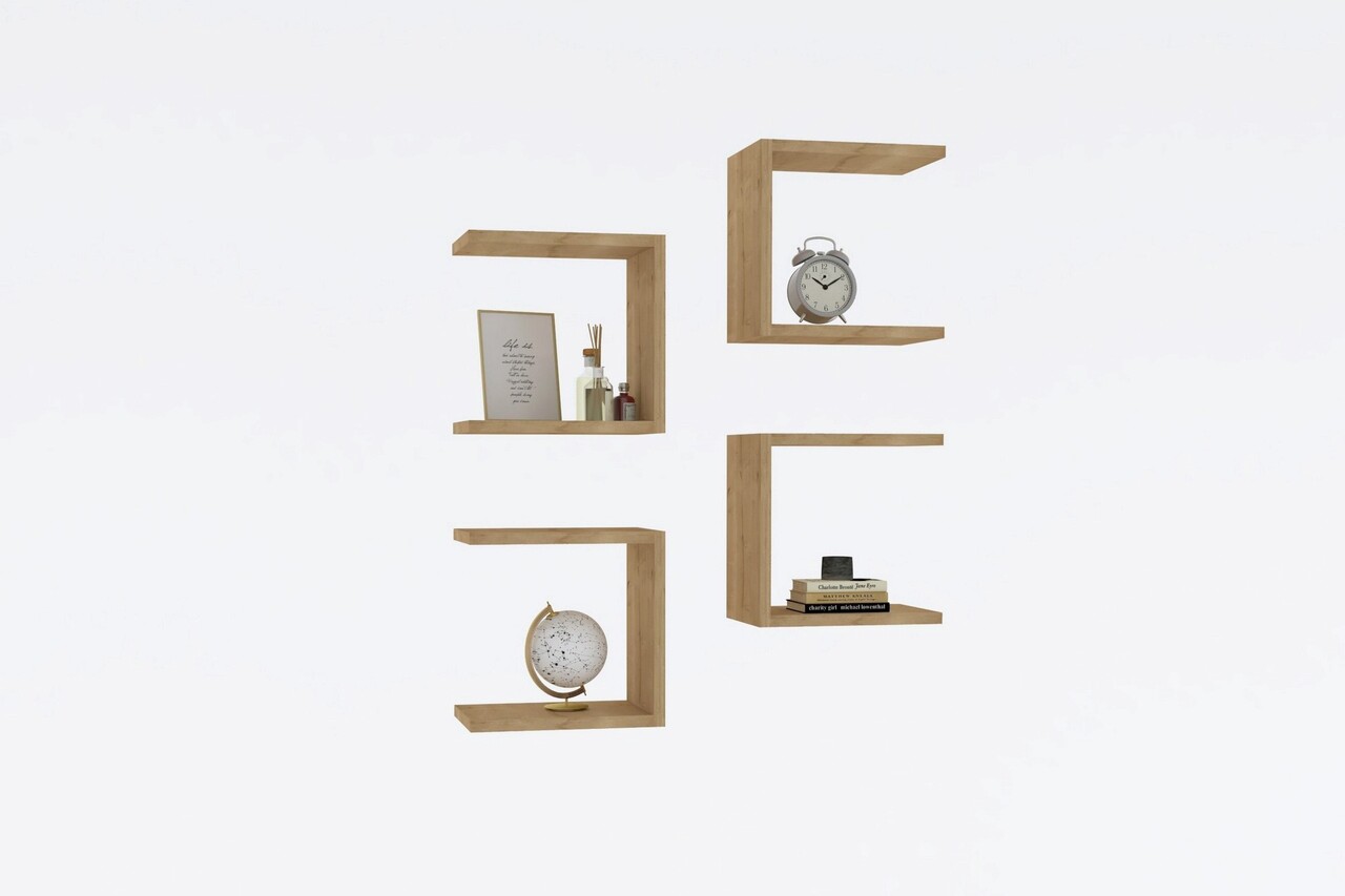 Raft de perete, Asse Home, Base, 30x30x19.6 cm, PAL , Maro - 1 | YEO