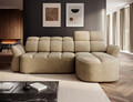 Coltar extensibil dreapta 3 locuri ELTAP, Beneth, 301x185x115 cm, lemn/poliester, bej inchis
