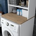 Dulap pentru masina de spalat, Wren, KD101 - 1950, 65 x 183.6 x 60 cm, pal melaminat, alb/nuc