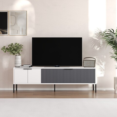 Comoda TV, Odessa, Noah, 150x45x30 cm, Alb / Antracit
